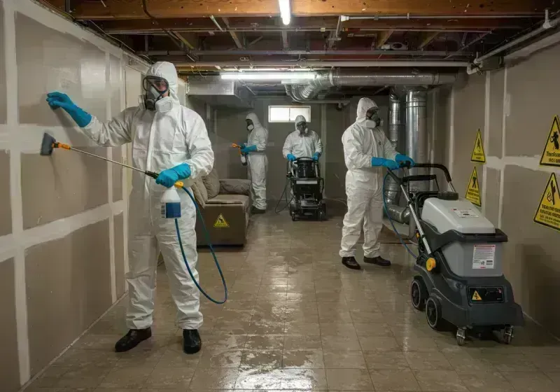 Basement Moisture Removal and Structural Drying process in Playita Cortada, PR